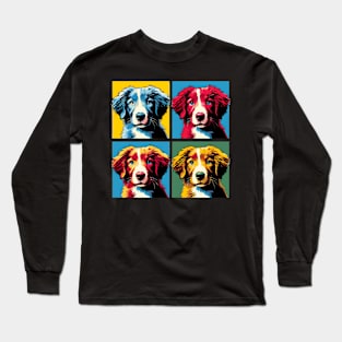 Pop Retro Nova Scotia Duck Tolling Retriever Art - Cute Puppy Long Sleeve T-Shirt